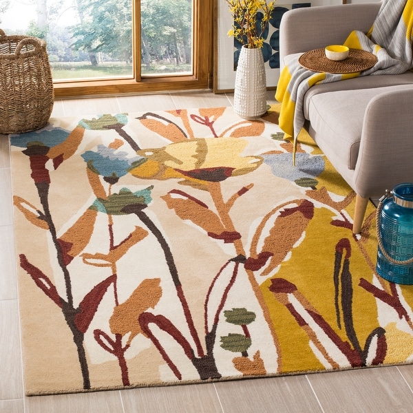 SAFAVIEH Metro Collection MET704A Handmade Premium Wool Living Room Dining Bedroom Foyer Area Rug 6' x 6' Round Ivory/Blue SAFAVIEH Metro Collection MET704A Handmade Premium Wool Living Room Dining Bedroom Foyer Area Rug 6' x 6' Round Ivory/Blue